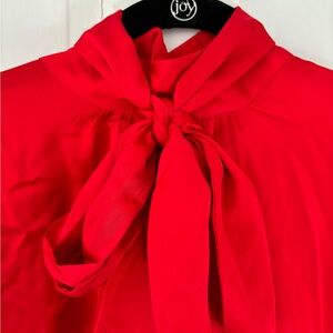 Ann Taylor Valentine Red Pussybow Blouse, NWT, Size M